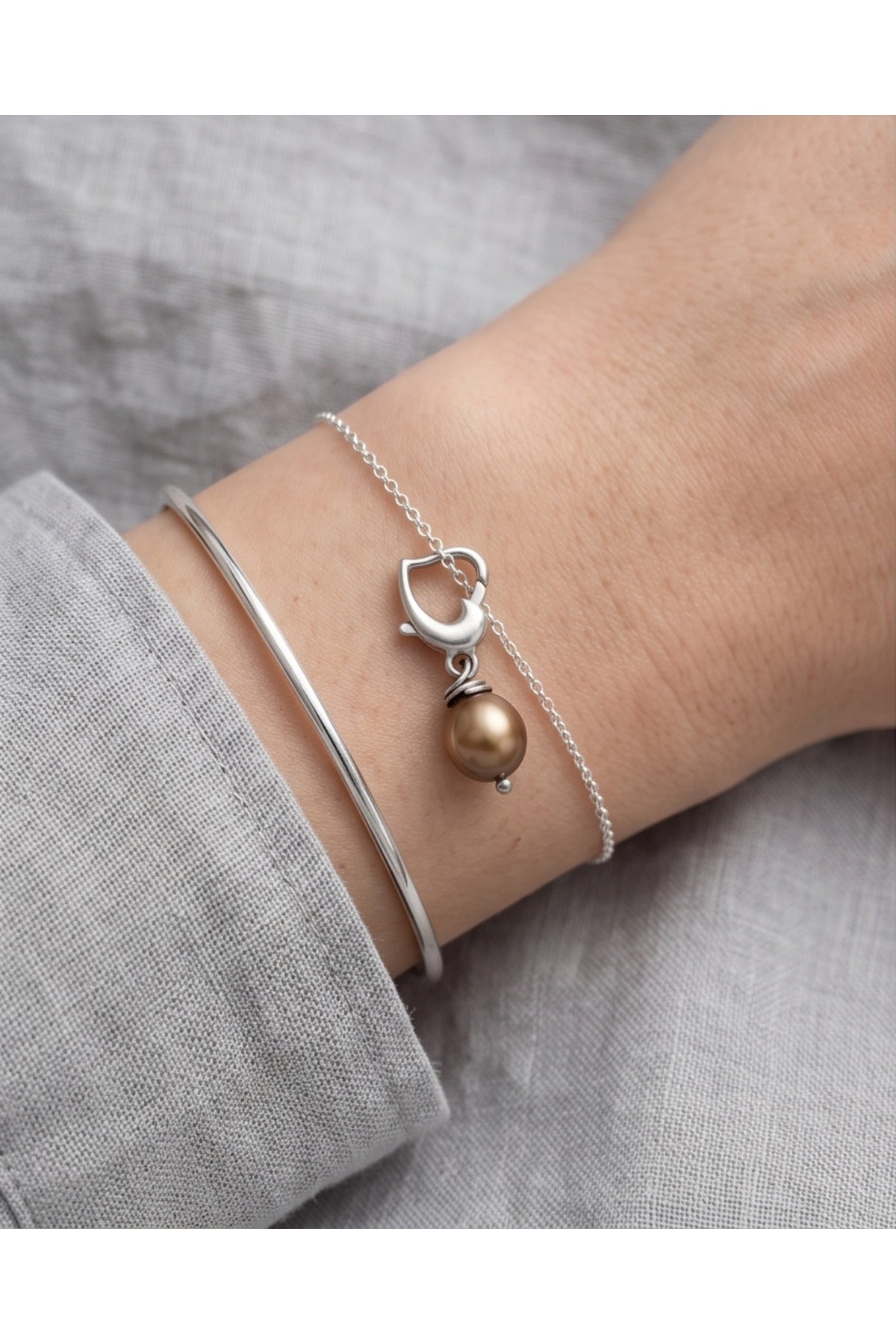 AÇILIR KLİPSLİ GERÇEK BAROK İNCİLİ KALP CHARM