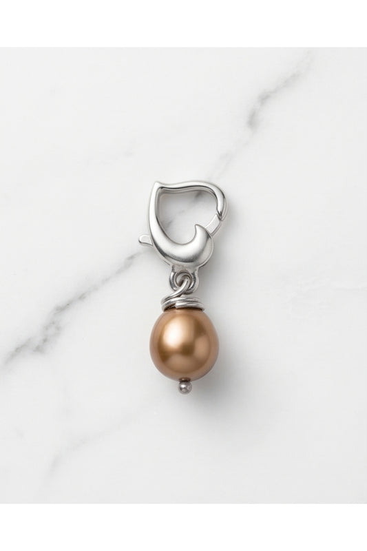 AÇILIR KLİPSLİ GERÇEK BAROK İNCİLİ KALP CHARM