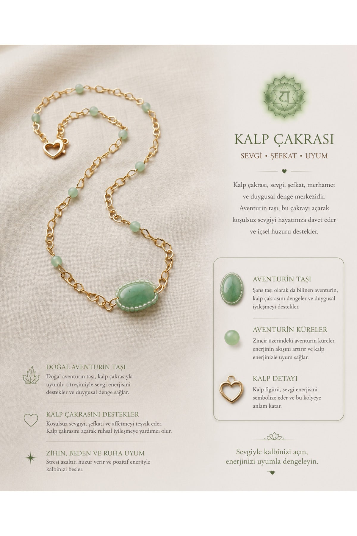 KALP ÇAKRASI KOLYESİ - AVENTURİN