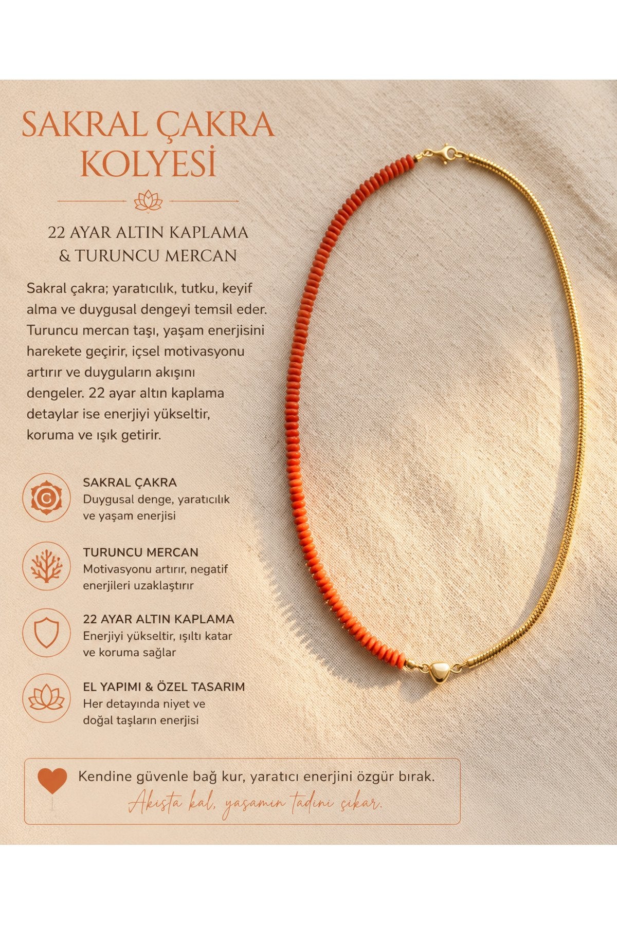 SAKRAL ÇAKRA KOLYESİ- GÜNEŞ TAŞI