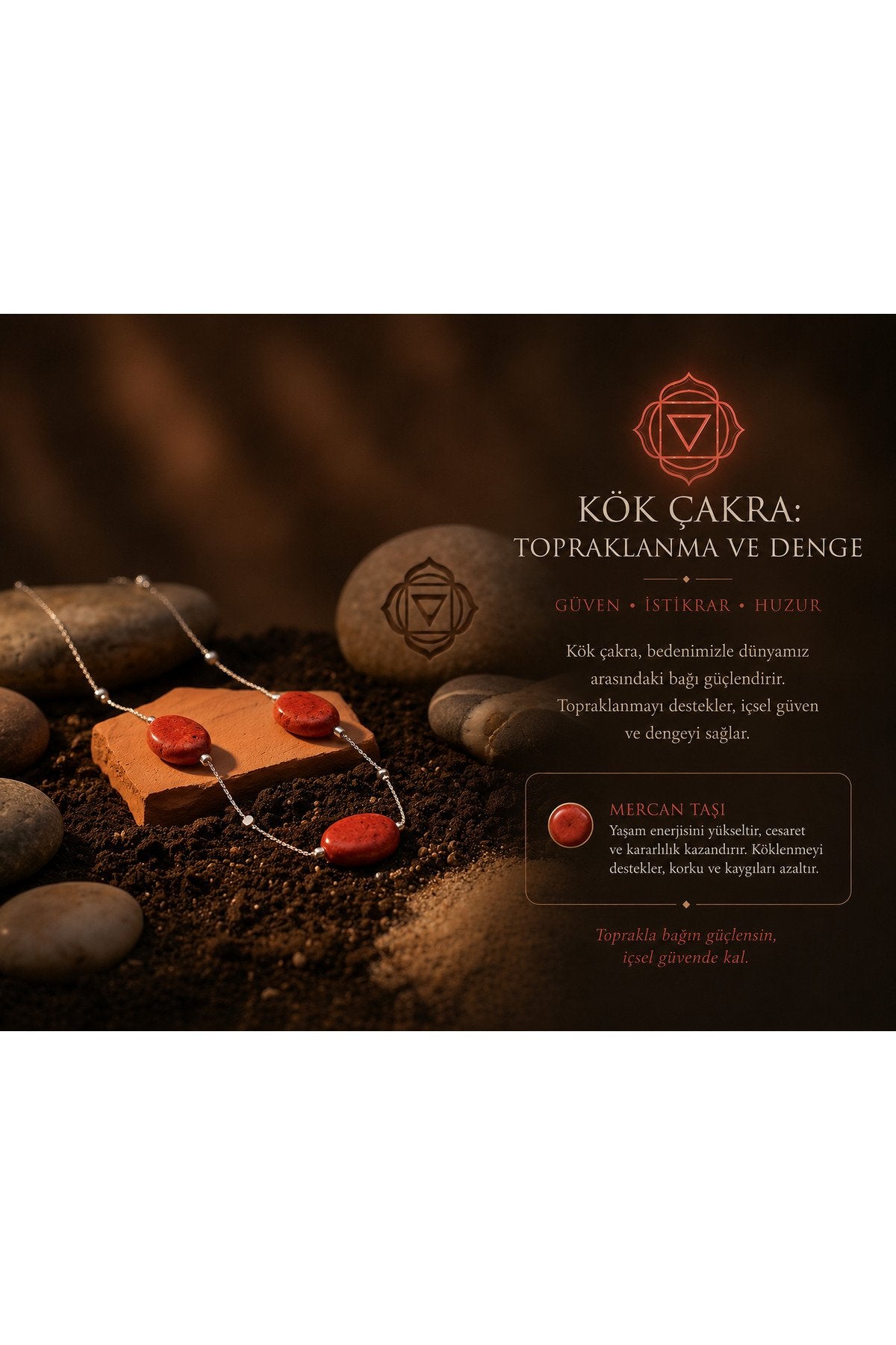 KÖK ÇAKRA KOLYESİ- HEMATİT - ZİRKON