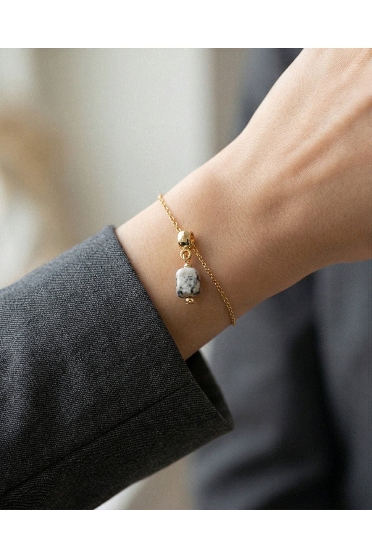 ALTIN KAPLAMA DALMAÇYA JASPER CHARM