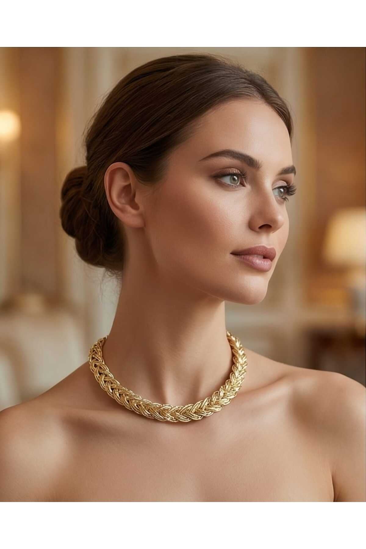 ÖZEL METALİK İP ÖRME -ÇELİK KAPAMALI VE HEMATİT TAŞI DETAYLI AÇILABİLİR KLİPSLİ CHARMLAR İÇİN CHOKER