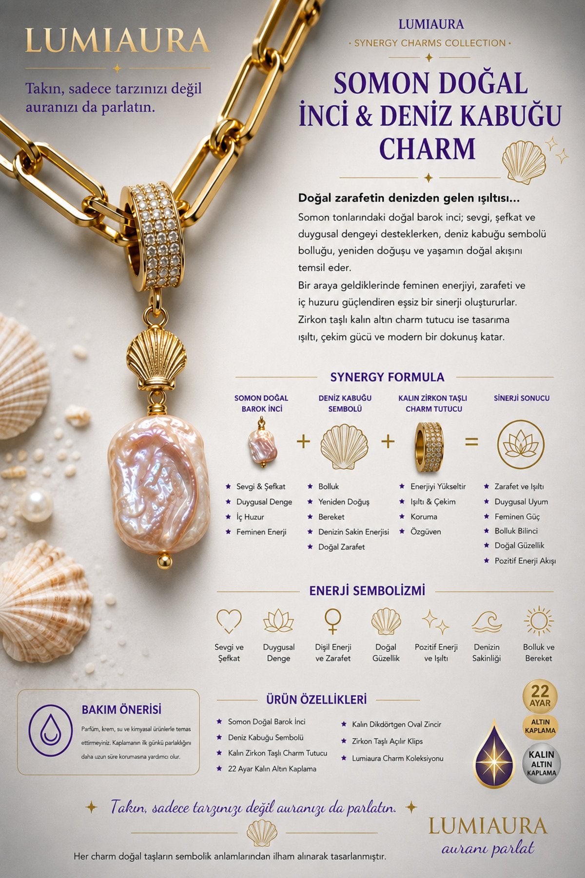 SYNERGY CHARM- ALTIN KAPLAMA-KLİPSLİ