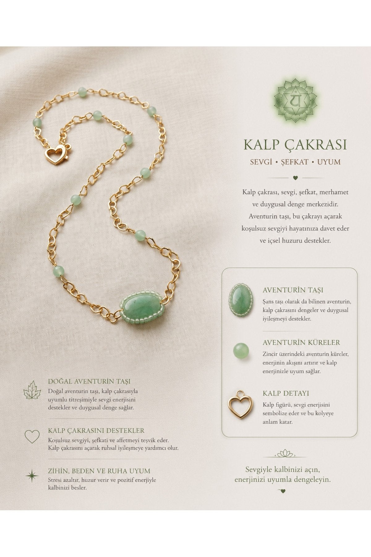 KALP ÇAKRASI KOLYESİ - AVENTURİN