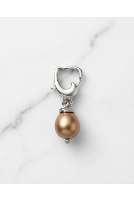 AÇILIR KLİPSLİ GERÇEK BAROK İNCİLİ KALP CHARM