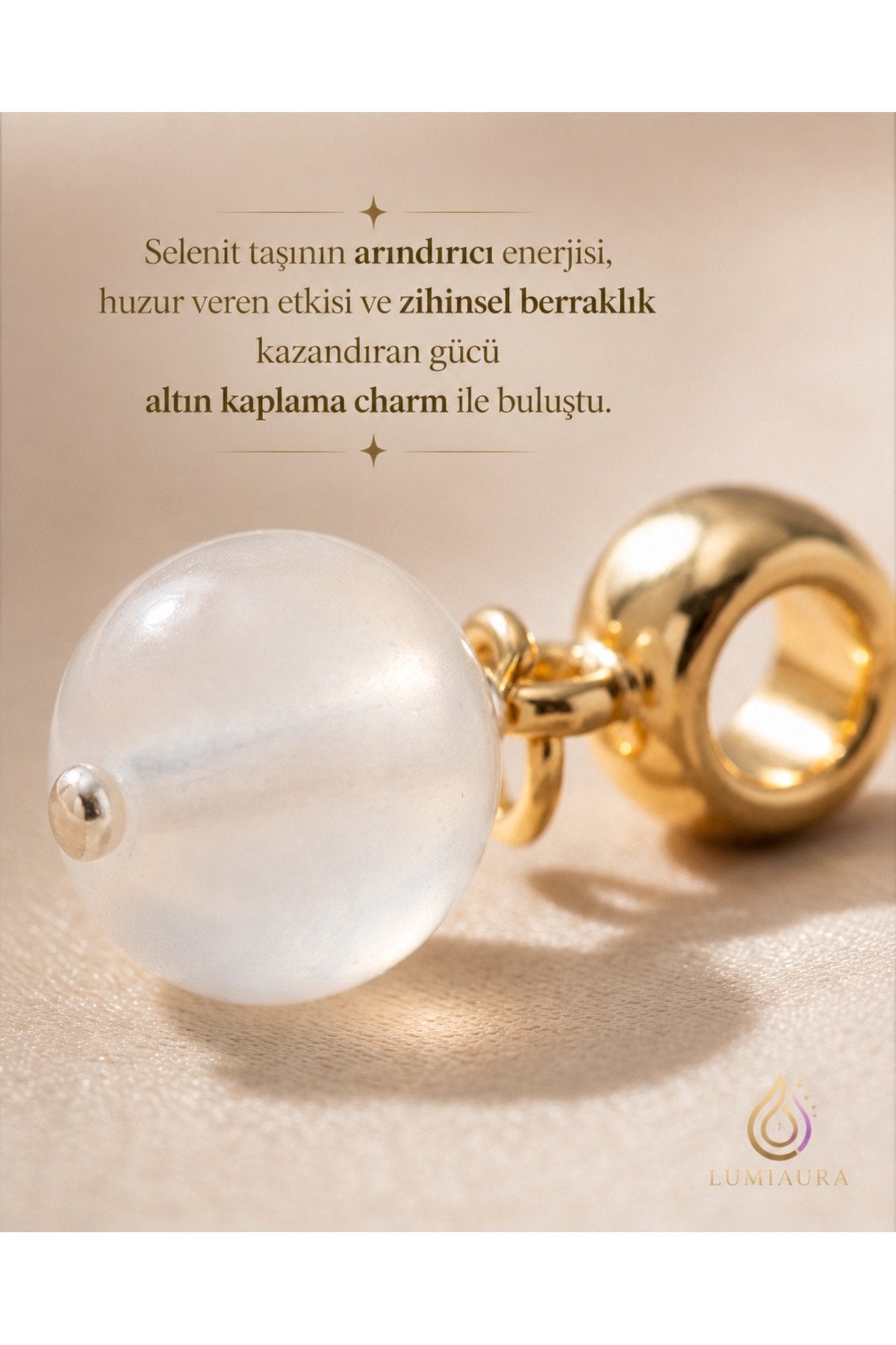 ALTIN KAPLAMA SELENİT CHARM