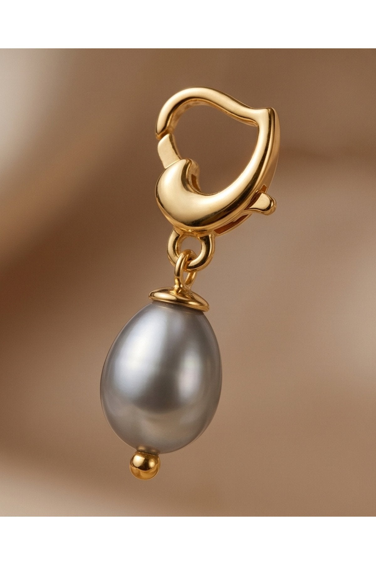 AÇILIR KLİPSLİ GERÇEK BAROK İNCİLİ KALP CHARM
