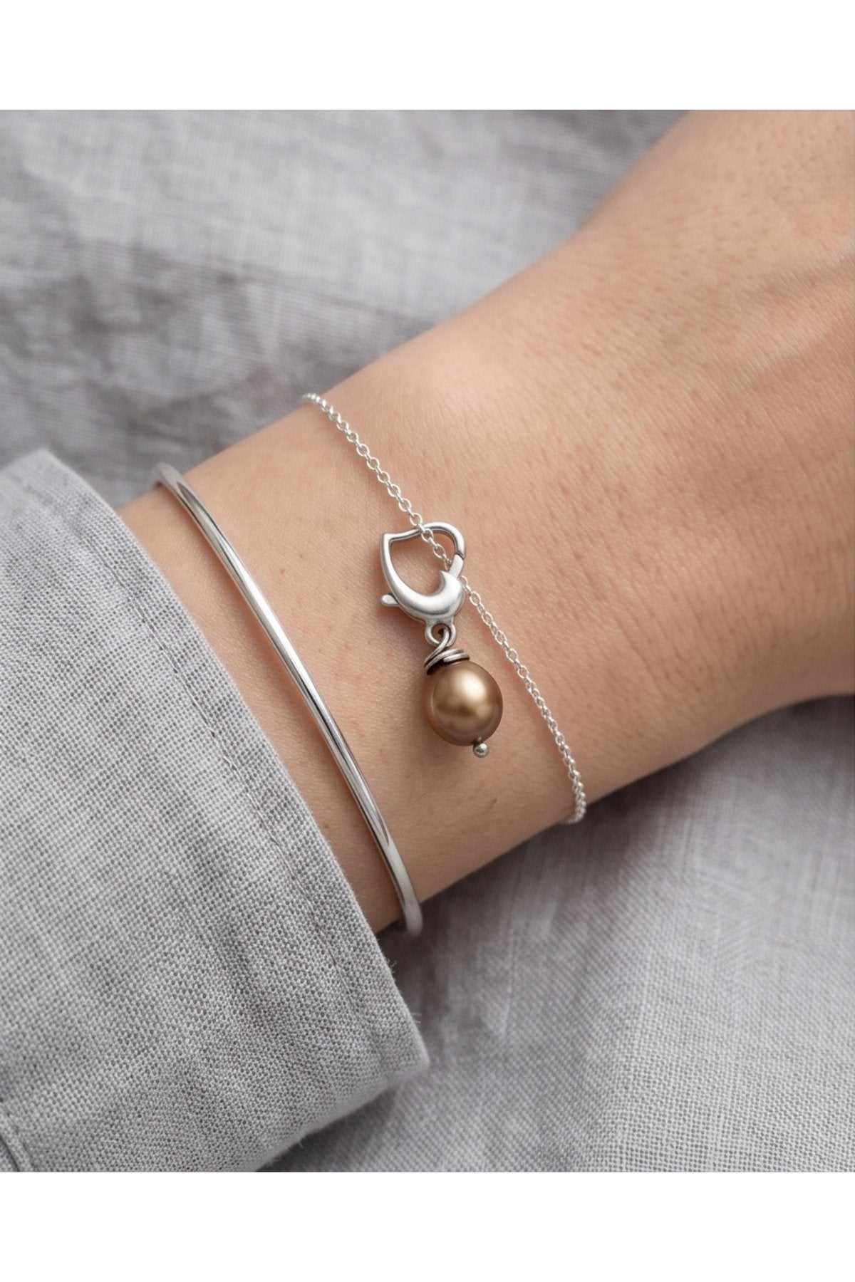 AÇILIR KLİPSLİ GERÇEK BAROK İNCİLİ KALP CHARM