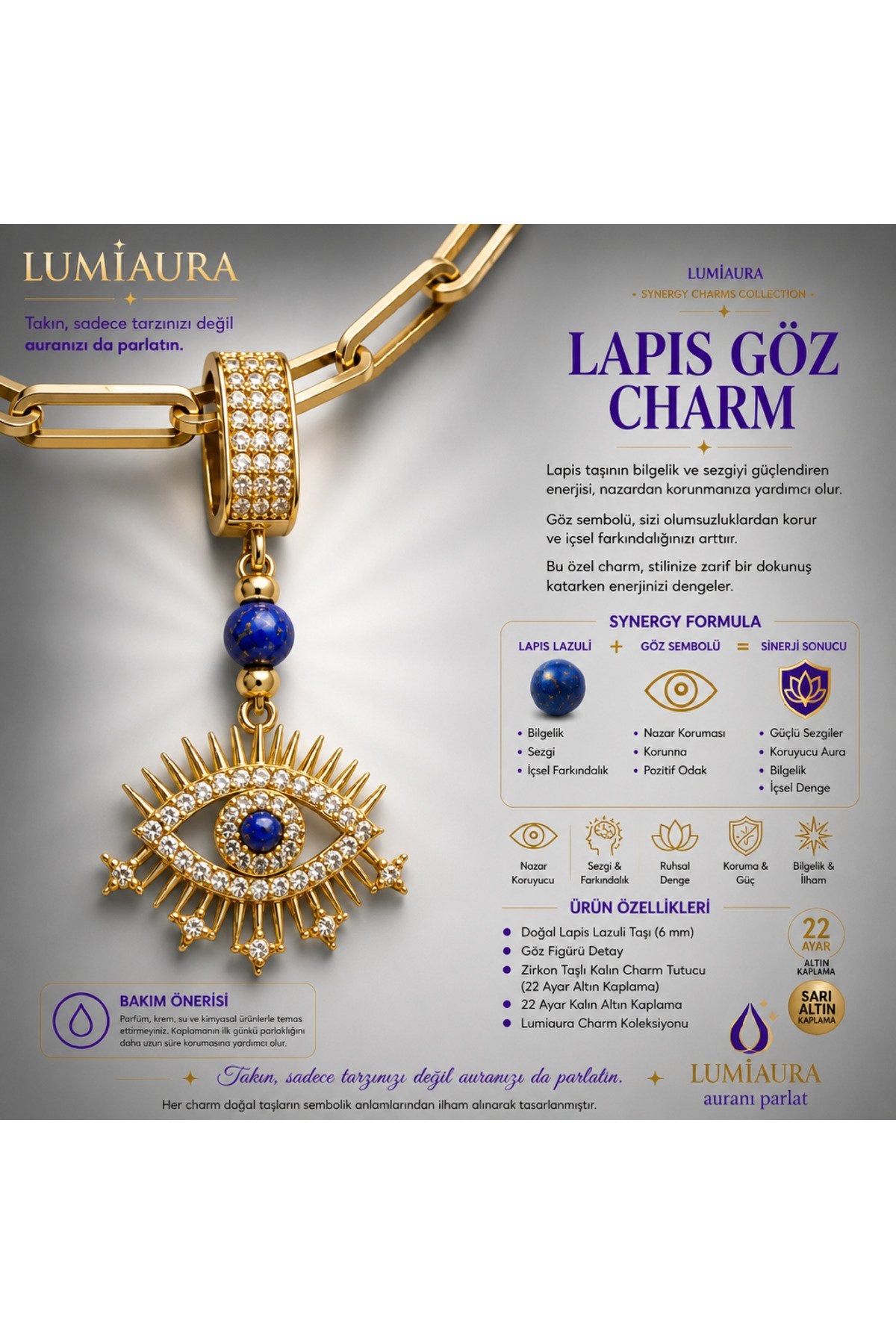 SYNERGY CHARM- ALTIN KAPLAMA-KLİPSLİ