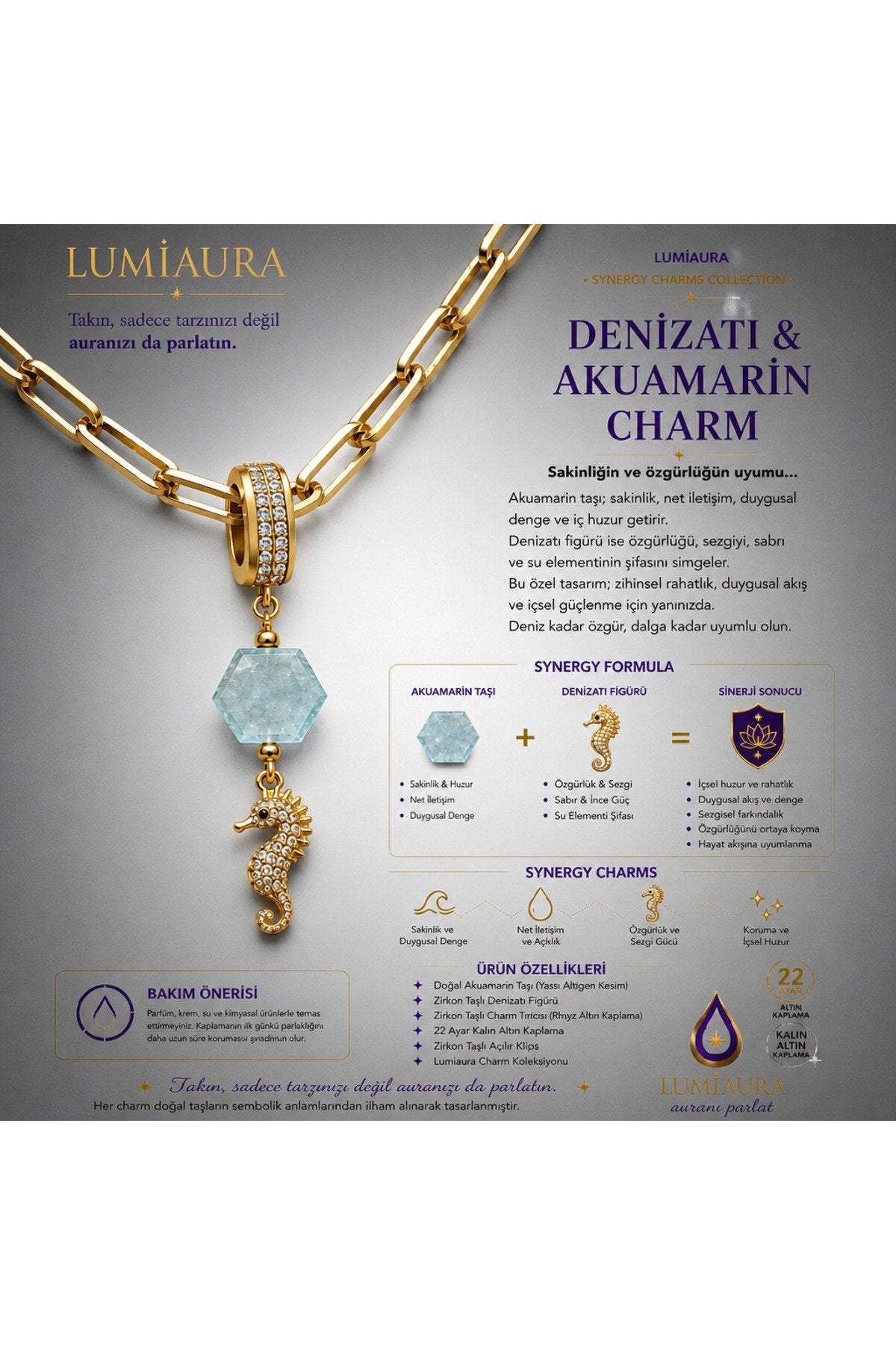 SYNERGY CHARM- ALTIN KAPLAMA-KLİPSLİ