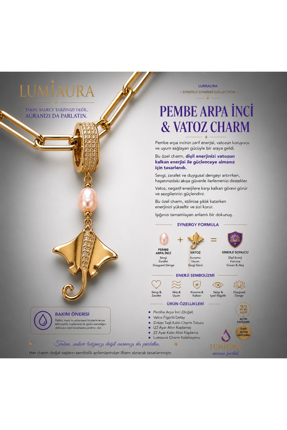 SYNERGY CHARM- ALTIN KAPLAMA-KLİPSLİ