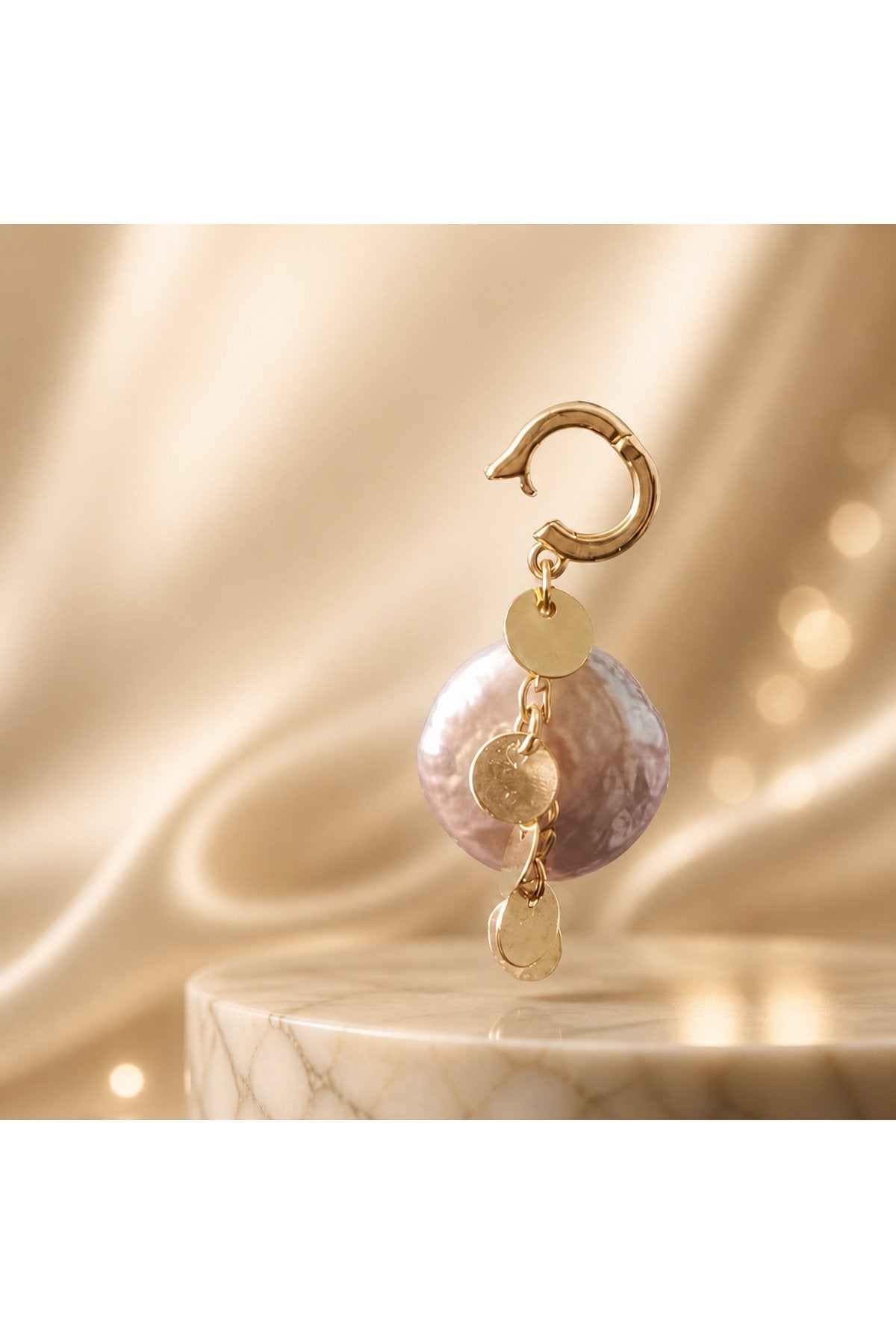 AÇILABİLİR KLİPSLİ PEMBE BAROK İNCİ CHARM