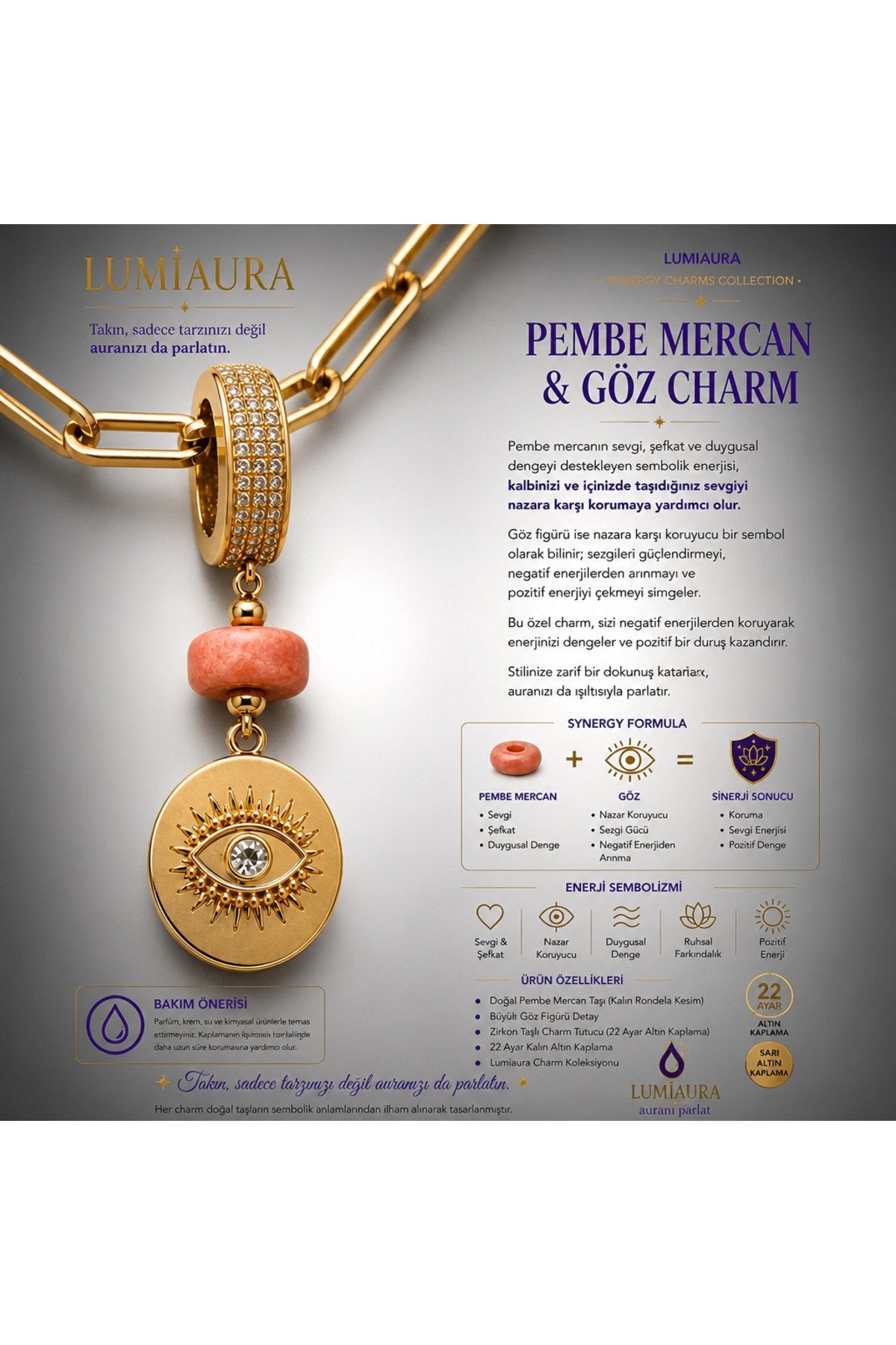 SYNERGY CHARM- ALTIN KAPLAMA-KLİPSLİ