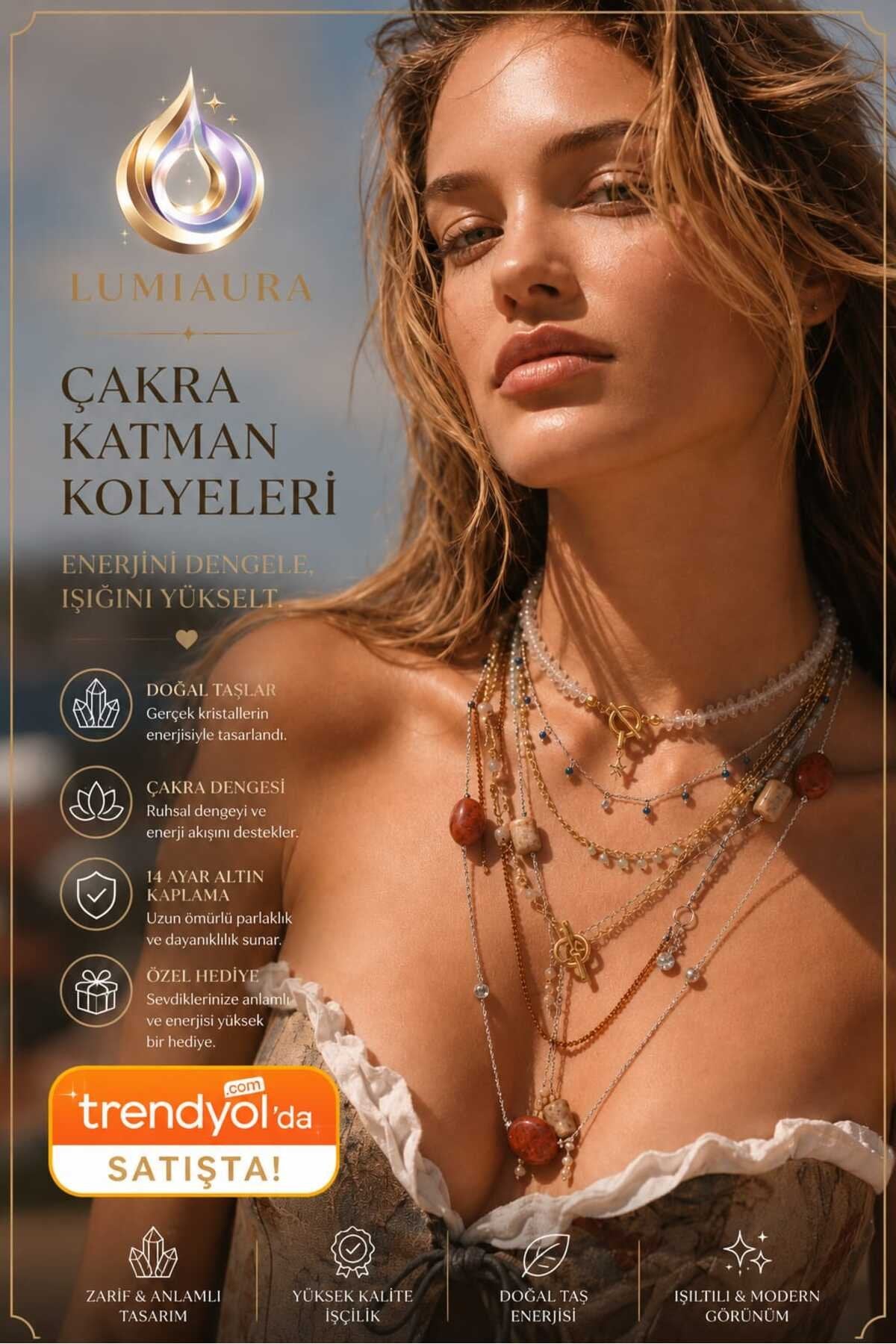 SAKRAL ÇAKRA KOLYESİ- GÜNEŞ TAŞI